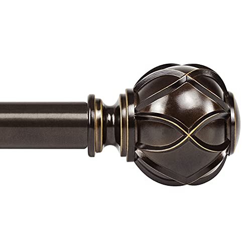 KAMANINA 1 Inch Curtain Rod 36-72 Inch, Antique Bronze Single Drapery Rods - color: Antique Bronze, size: 36-72"