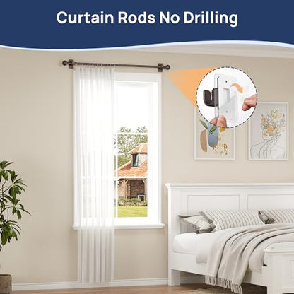 ENJOYBASICS Curtain Rods No Drilling for Renter, 28-47" Adjustable, Bronze - color: Bronze, size: 27-52"