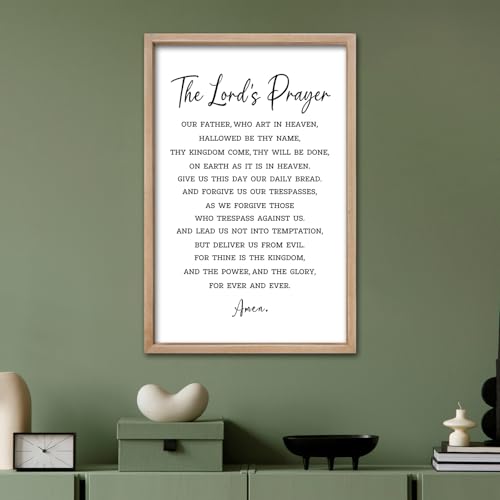 comurdyo Christian Wall Art The Lords Prayer Sign 16"×11" Wood - color: Christian (Wood), size: 16"L x 11"W