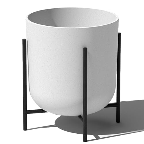 Veradek Mason Series Raised Lima Planter - Round Planter with Stand - color: White, size: 15 inch
