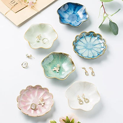 BEUNAIZER Jewelry Dish Tray, Ring Dish, Ceramic Trinket Tray, Key Bowl - color: Light Green