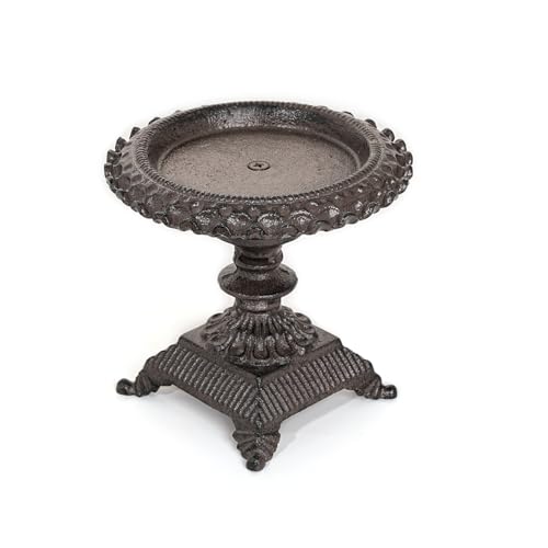 Sungmor Cast Iron Pillar Candle Holder-Rustic Style 5.9in Tall Candle Stand - color: Flower - 5.7inch Tall