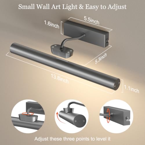 Picture Light for Wall, 4000mAh, 13.8 Inch, 2 Pack Grey - color: Gray