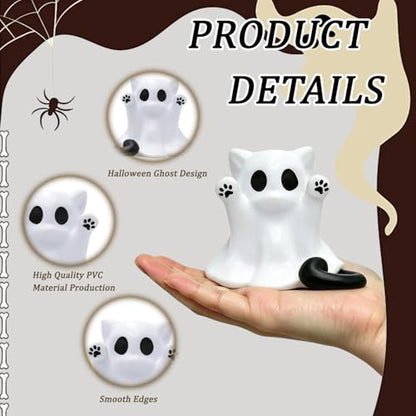 1 Pcs Halloween Ghost Figurine Spooky Unique Cat Mini Figurines - color: Styl 1