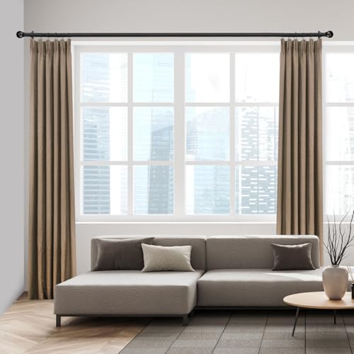 Curtain Rods for Windows 16-48", 1 In Black Curtain Rod, 2 Pack - color: Black, size: 48" - 1'' rod - 2 Pack