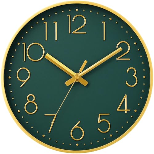 DAXSMY Wall Clock 8 Inch Dark Green Decorative, Battery Operated Silent - color: F_dark Green, size: 8 Inch