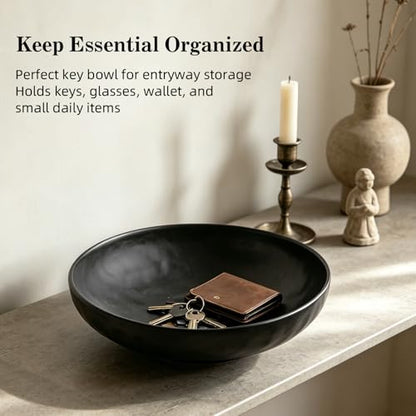 salomayes Wabi-Sabi Decorative Bowl, Matte Black Ceramic - color: Black