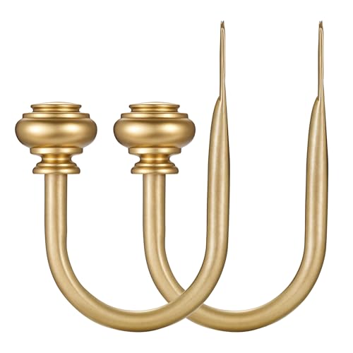 Curtain Holdbacks 2pcs, Metal Curtains Tiebacks for Drapes Window Home Decoration, Warm Gold - color: Warm Gold