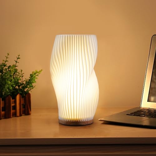 Zenply Vintage Striped Small Table Lamp - color: Warm-MD