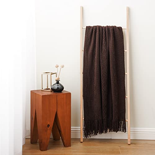 BATTILO HOME Brown Throw Blanket for Couch, 50"x60" - color: Brown Wavy, size: 50 x 60 in.