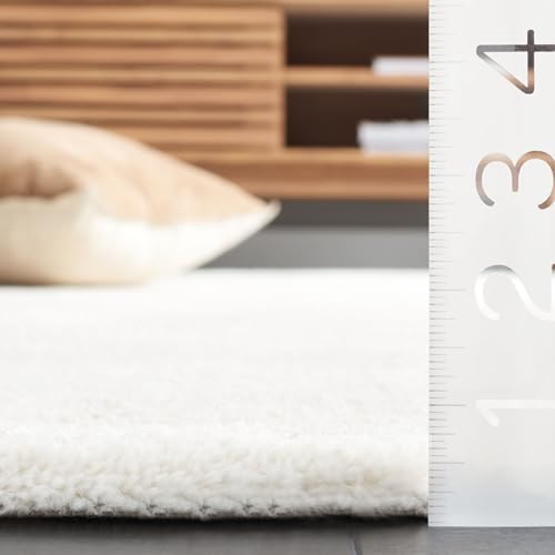 SAFAVIEH Neptune Collection Area Rug - 6'7" Square, Ivory & Beige, Geometric Design, Non-Shedding & Easy Care, Ideal for High Traffic Areas in Living Room, Bedroom, Dining (NPE852A-7SQ) - size: 6'7" x 6'7" (Square)