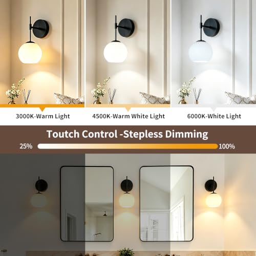 Battery Operated Wall Sconces Set of Two, Rechargeable, Black - color: Black