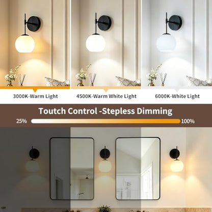 Battery Operated Wall Sconces Set of Two, Rechargeable, Black - color: Black