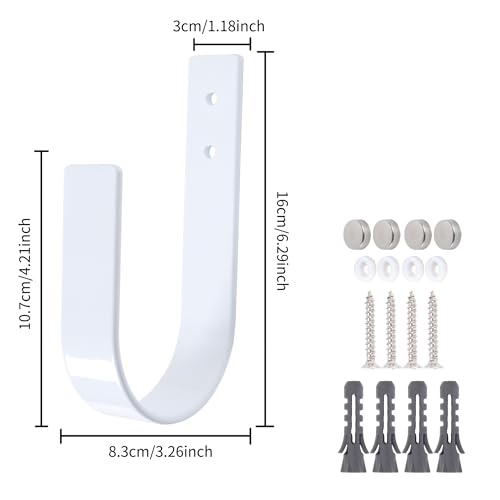 Groleca 2 Pack Curtain Holdbacks Curtain Tiebacks Wall Mount, White - color: White