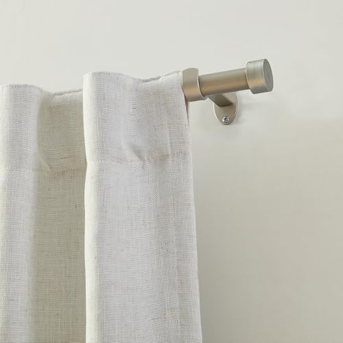 Serena Single Curtain Rod with Contemporary Cap Finial, Antique Pewter - 32"W x 78"L - color: Antique Pewter, size: 32"W x 78"L
