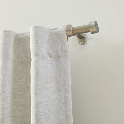 Serena Single Curtain Rod with Contemporary Cap Finial, Antique Pewter - 32"W x 78"L - color: Antique Pewter, size: 32"W x 78"L