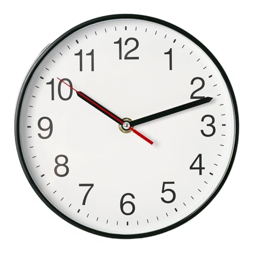 Spinaround Wall Clock, Modern Wall Clocks Battery, Silent Non-Ticking Analog Classic for Office, Home, Bathroom, Kitchen, Bedroom, School (Black, - size: 8 inch