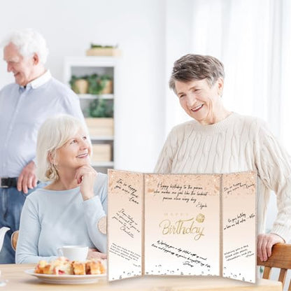 Crenics Champagne Gold Birthday Guest Sign in Book Alternative 18" x 12" - color: Champagne Gold