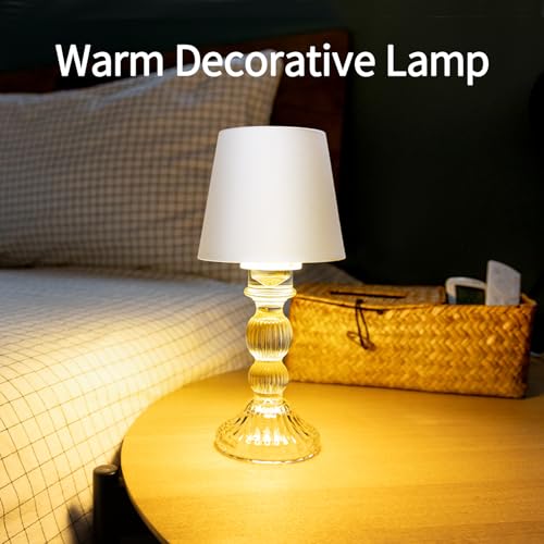 MJ PREMIER Small Rechargeable Lamp, Wireless Lamp, Battery Operated Lamps - color: White