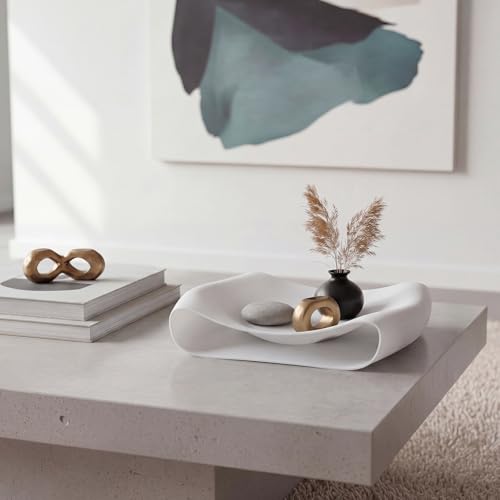 Qinyoung 12" Decorative Tray for Coffee Table, Modern Living Centerpiece