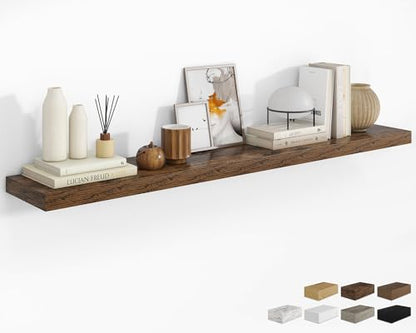 RICHFOCUS 72Inch Floating Shelves for Wall 1Pack|Rustic Brown|8" D - color: Rustic Brown, size: 72"L x 8"D, Set of 1