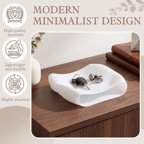Qinyoung 12" Decorative Tray for Coffee Table, Modern Living Centerpiece