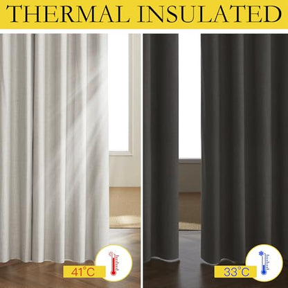 NICETOWN 100% Black Out Curtains 84 inch Long 2 Panels, Alabaster Gray - color: Alabaster Gray, size: 42"W x 84"L (Pack of 2)