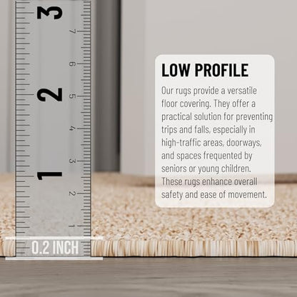 Ottomanson Door Mat Indoor Entryway Runner Rug – Non-Slip Durable Low-Pile Runner with Stain-Resistant Surface, 20" x 59", Beige - color: Beige