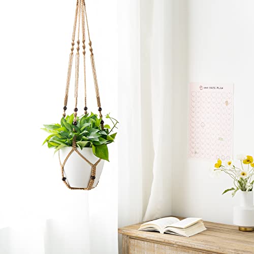 Mkono 43 Inch Macrame Plant Hanger Indoor Hanging Planter Holder Brown 1Pc - color: Brown