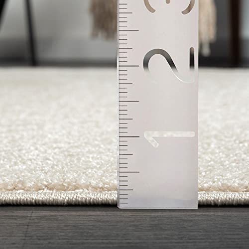 Abani Beige and White Swirl Area Rug | 5'3" x 7'6" Cream Carpet with Wave Pattern | Modern Rug for Living Room, Bedroom and Office | Nuevo Collection - color: Beige, size: 5'3" x 7'6" (Rectangular)