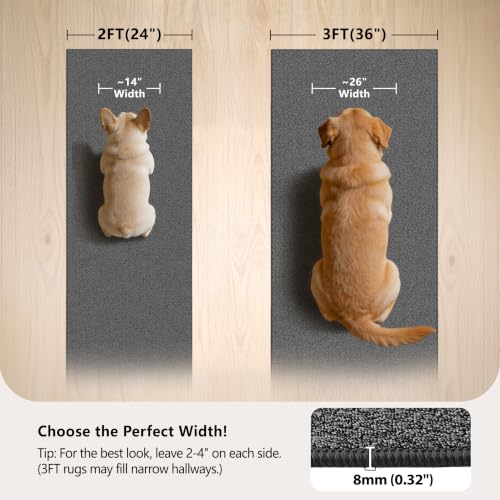 Waterproof 3x5 Small Area Rug Non Slip for Dogs Joint-Friendly, Black/Gray - color: Sky Black, size: 3' x 5' (Runner)