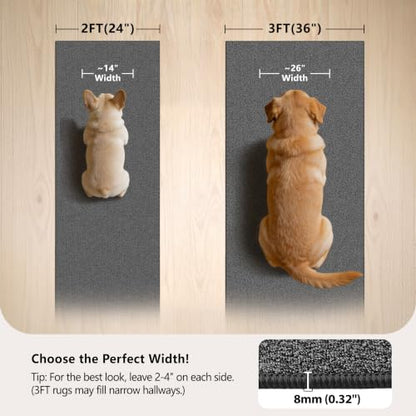 Waterproof 3x5 Small Area Rug Non Slip for Dogs Joint-Friendly, Black/Gray - color: Sky Black, size: 3' x 5' (Runner)