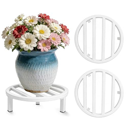 3 Pack 12 Inch Metal Plant Stands Outdoor Indoor Pot Riser,White - color: 11.81"-White