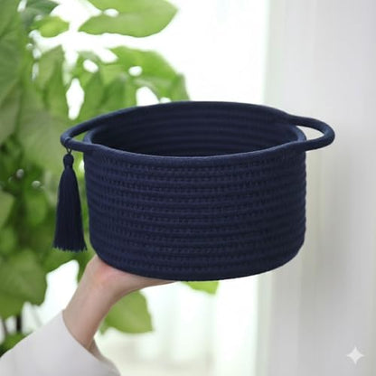 Small Gift Basket Empty to Fill with Gift Bag & Ribbon, Navy Blue - color: Blue, size: 1 Pack