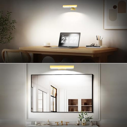 EUIOKUN Wireless Picture Light with Remote,Battery Operated Wall Sconces - size: 4Pack Gold