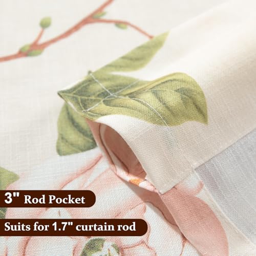Leeva Linen Look Floral Window Valance, Rod Pocket, 52 x 18, 1 Panel - color: C1, size: 52"W x 18"L (Pack of 1)