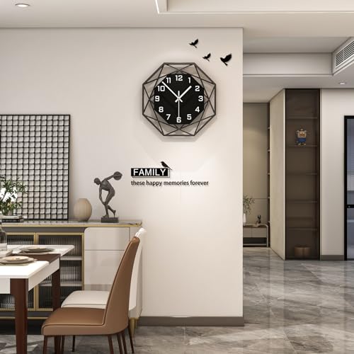 Modern Wall Clocks for Living Room Decor 12in Black Analog Clock - size: 12 Inch