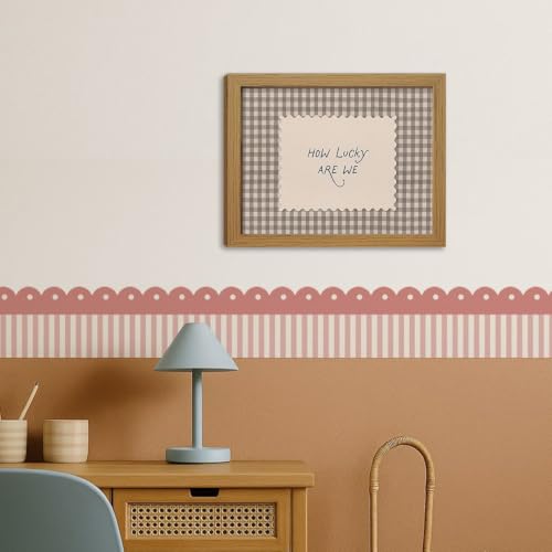 Kownzev How Lucky Are We Wall Art, Brown Gingham Wood Framed Canvas 12x16 - color: Brown luck, size: 16"L x 12"W