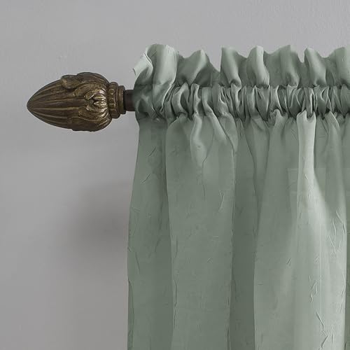 No. 918 Erica Crushed Sheer Voile Rod Pocket Curtain Panel, 51" x 84", Mineral Blue - color: Mineral Blue, size: 51"W x 84"L (Pack of 1)