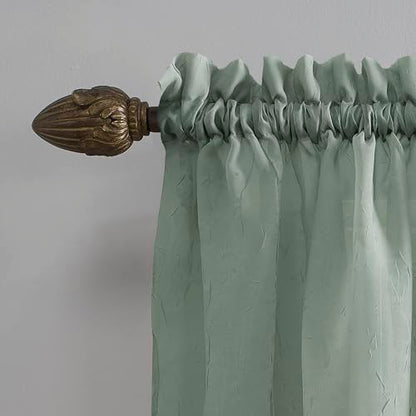 No. 918 Erica Crushed Sheer Voile Rod Pocket Curtain Panel, 51" x 84", Mineral Blue - color: Mineral Blue, size: 51"W x 84"L (Pack of 1)