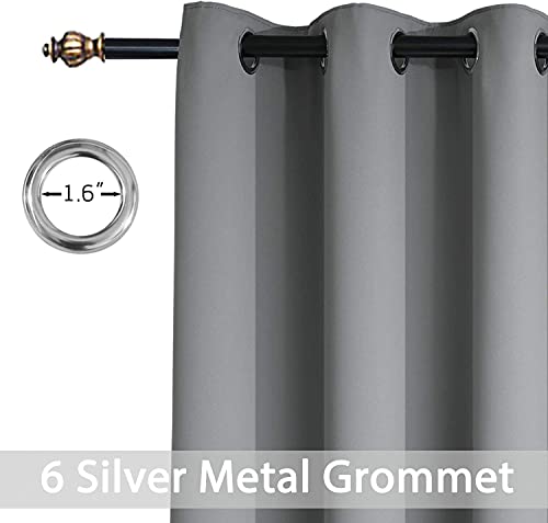 Yakamok Grey Room Darkening Curtains 42x84 inch Gray Grommet-Living Room - color: Grey, size: 42"W x 84"L (Pack of 2)