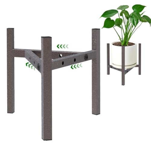 Airpark Adjustable Metal Plant Stand Dark Brown Color with Modern Design - color: Coffee Brown