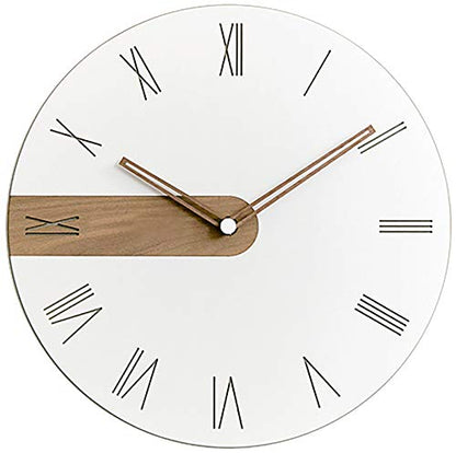 Stephanie Imports Modern Minimalist Exposed Wood Silent Wall Clock (Roman Numerals) - color: Raw Wood (Roman)