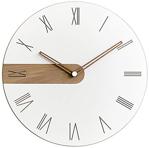 Stephanie Imports Modern Minimalist Exposed Wood Silent Wall Clock (Roman Numerals) - color: Raw Wood (Roman)