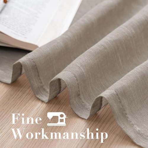 H.VERSAILTEX Taupe Linen Sheer Curtains 84" 2 Panels Grommet - color: Taupe, size: 52"W x 84"L (Pack of 2)