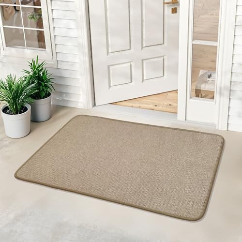HDFK Dot Front Door Mat Light Brown 35x24inches Non-Slip Low-Profile Indoor - color: Tan, size: 35"x24"