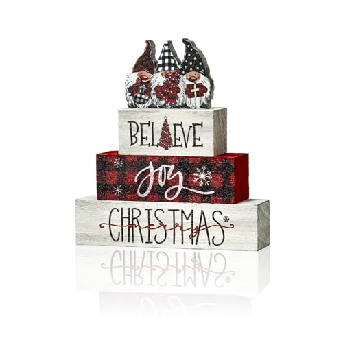 Smile Christmas Wooden Sign Tabletop Decor Gnome Believe Joy - style: Gnome