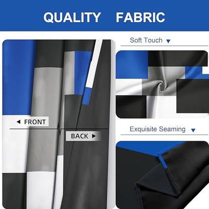 Tyrot Blue Gray Black Blackout Curtains for Bedroom Living Room 45 inch - color: Blue, size: 42"W x 45"L (Pack of 2)