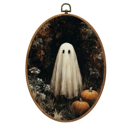 Mcehtle Halloween Ghost Pumpkin Wall Art Decor Framed 8.6x11.4 - color: Colour 21