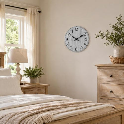 14 Inch Wall Clock, Silent Battery Operated Analog Clock, Grey - color: B-grey Retro, size: 14"